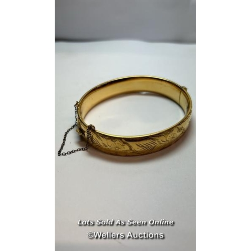 200 - Rolled gold bangle with Excaliber box / SF