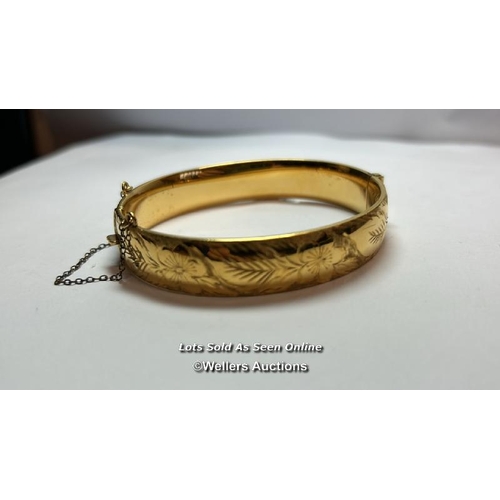 200 - Rolled gold bangle with Excaliber box / SF