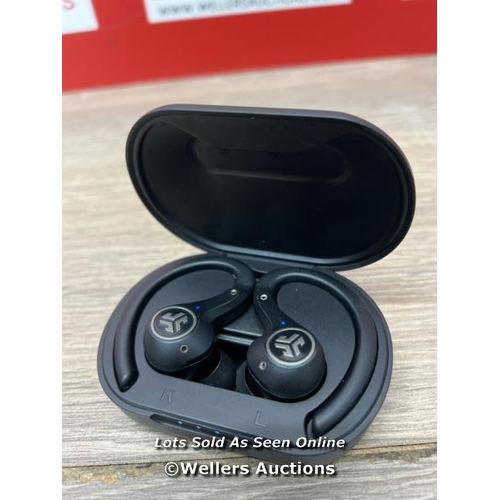 8033 - JLAB EPIC AIR SPORT ANC TRUE WIRELESS EARBUDS IN BLACK / POWERS UP & CONNECTS TO BLUETOOTH WITH SOUN... 