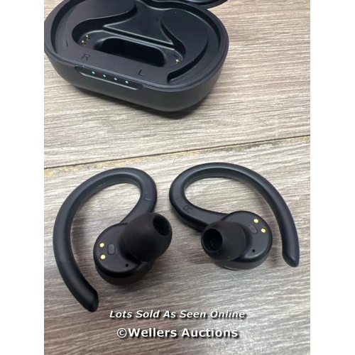 8033 - JLAB EPIC AIR SPORT ANC TRUE WIRELESS EARBUDS IN BLACK / POWERS UP & CONNECTS TO BLUETOOTH WITH SOUN... 