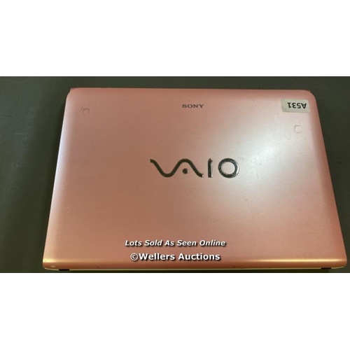 9624 - SONY VAIO / CORE I5 PROCESSOR / HDD REMOVED