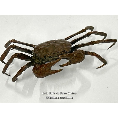 65 - Bronzed metal decorative Crab, 15cm wide / AN13