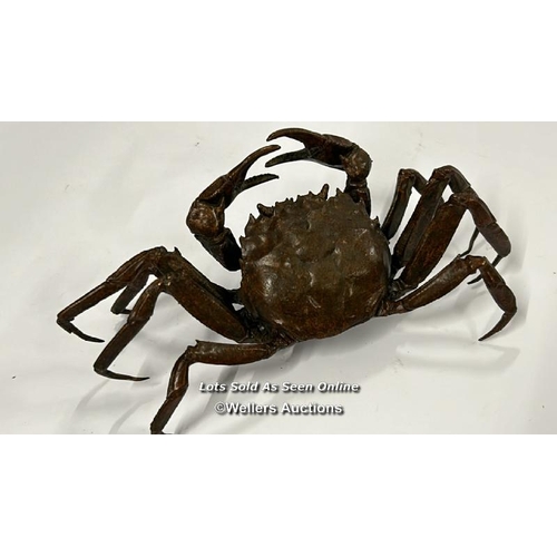 65 - Bronzed metal decorative Crab, 15cm wide / AN13