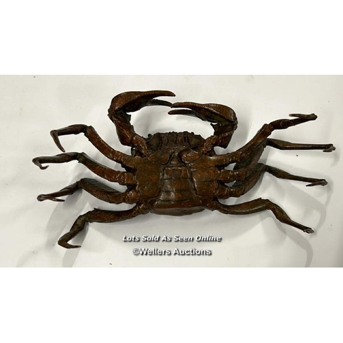 65 - Bronzed metal decorative Crab, 15cm wide / AN13