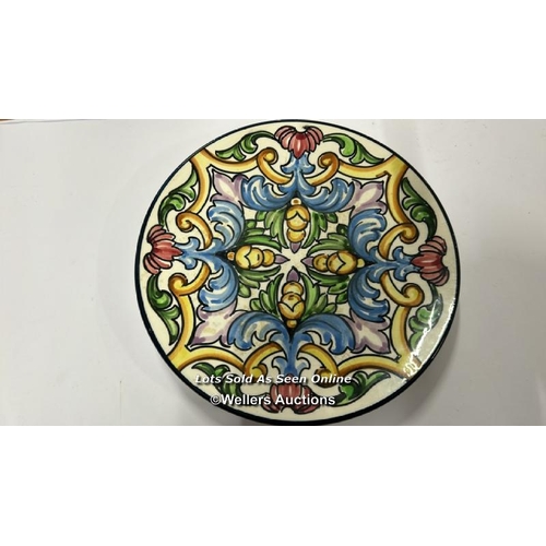 66 - Six decorative hand painted plates, largest 31cm diameter / AN13