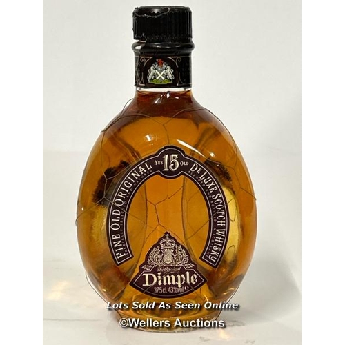 75 - Dimple Haig 12yr whisky in decorative pewter bottle (opened) with a bottle of Dimple 15yr whisky, 37... 