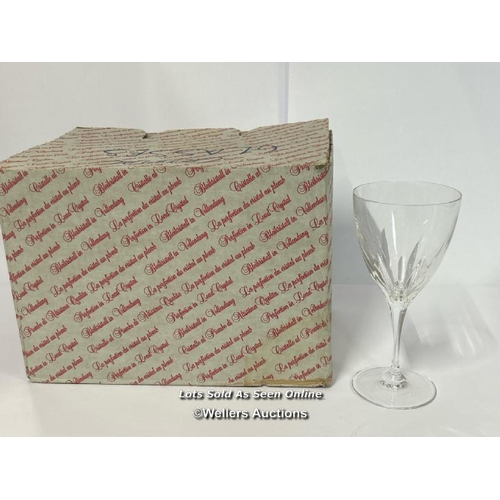 79 - Six lead crystal wine glasses, boxed / AN17