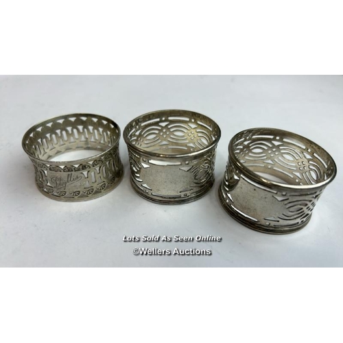 99 - Twelve assorted napkin rings including five hallmarked silver, silver weight 161g / AN17