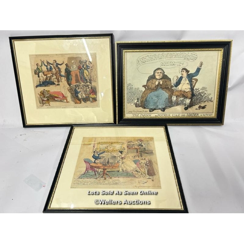 138 - Three framed humorous lithograph prints /AN52