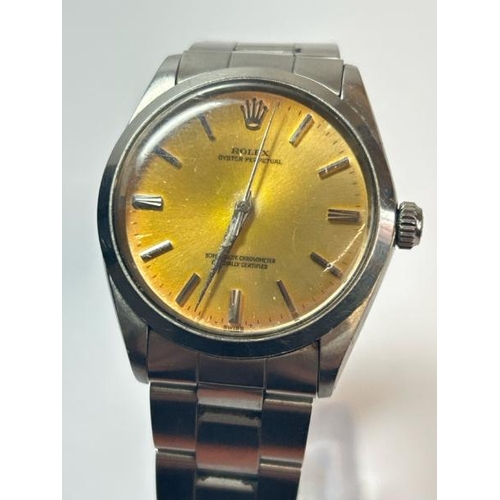 220 - Gents vintage 1965 Rolex Oyster, perpetual superlature chronometer watch with champagne dial and bat... 