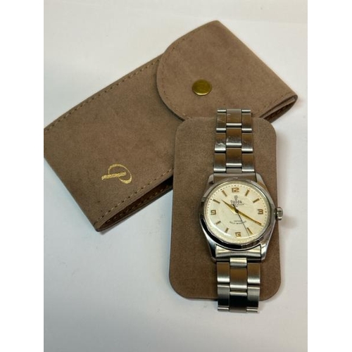 221 - Tudor Oyster-Prince stainless steel perpetual gents watch no. 7909 152986, good condition with suede... 