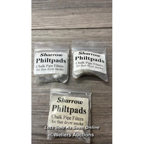 5213 - SHARROW PHILTPADS WHITE CHALK FILTERS DRY TOBACCO PIPE FILTERS 30 IN TOTAL . / G70