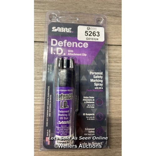 5263 - SABRE SABRE-SDID-22 UK LEGAL CRIMINAL IDENTIFIER SELF-DEFENCE SPRAY, UV AND PUR / G54