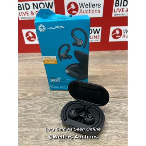 8006 - JLAB EPIC AIR SPORT ANC TRUE WIRELESS EARBUDS IN BLACK / POWERS UP & CONNECTS TO BLUETOOTH WITH SOUN... 