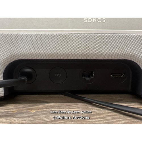 8010 - SONOS BEAM SOUNDBAR / POWERS UP & CONNECTS VIA SONOS APP WITH SOUND / SIGNS OF USE / SLIGHT MARKS ON... 