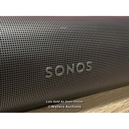 8011 - SONOS ARC SOUNDBAR / POWERS UP & CONNECTS VIA SONOS APP WITH SOUND / SIGNS OF USE / SLIGHT CRACK ON ... 