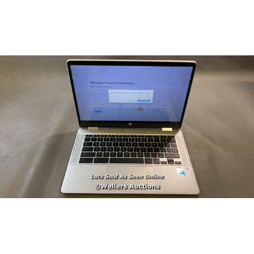 9654 - HP CHROMEBOOK X360 / 14BCB0033DX / SN: 677H1UA#ABA / RESTORED TO FACTORY DEFAULTS