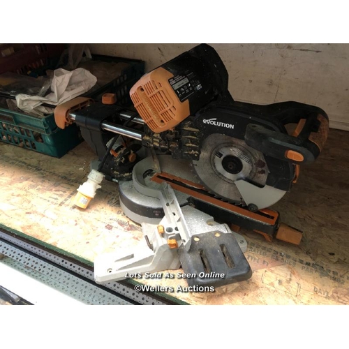 109 - EVOLUTION R255SMS-DB 255MM TCT DOUBLE BEVELL SLIDING MITRE SAW