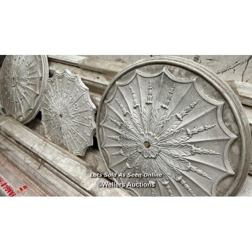 119 - LARGE QUANTITY OF PLASTER CORNICING AND CEILING ROSES, ORIGINALY COMMISSIONED FOR THE DUKE OF NORFOL... 