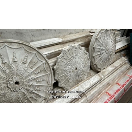 119 - LARGE QUANTITY OF PLASTER CORNICING AND CEILING ROSES, ORIGINALY COMMISSIONED FOR THE DUKE OF NORFOL... 