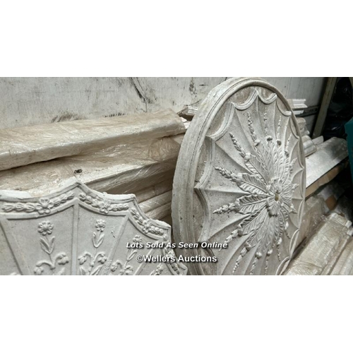 119 - LARGE QUANTITY OF PLASTER CORNICING AND CEILING ROSES, ORIGINALY COMMISSIONED FOR THE DUKE OF NORFOL... 