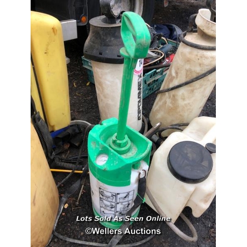 14 - 6X ASSORTED TANKS AND SPRAYERS INCL. MAKITA LIQUID SUPPLY TANK, ADPDIAMEX ETC.