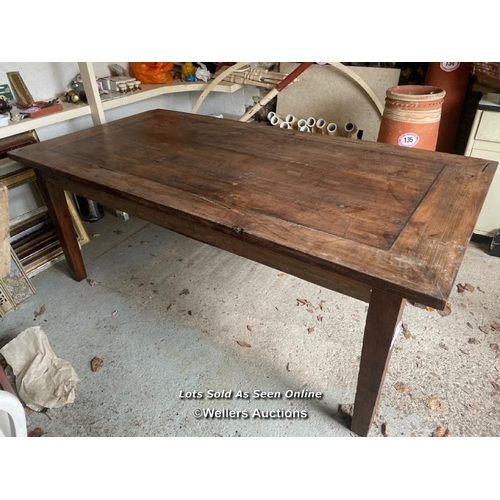 153 - LARGE OAK DINING TABLE, 200CM (L) X 100CM (W) X 78CM (D)