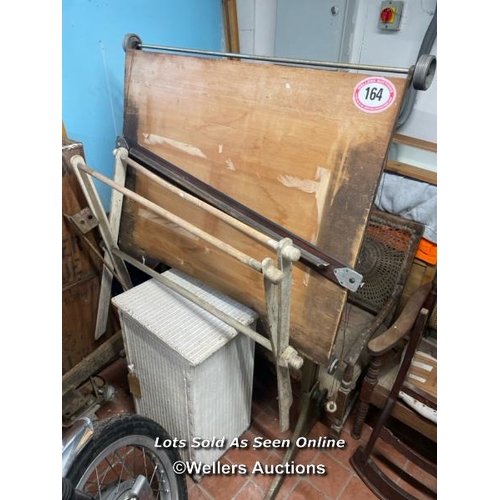 164 - LARGE CAUSER AND CO. ARCHITECTS EASEL, SERIAL NUMBER 14823, 107CM (W) X 84CM (D) X 159CM (H), ON CAS... 