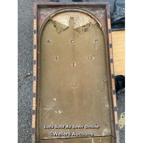 176 - BAGATELLE TABLE, 243CM (L) X 71CM (W), IN NEED OF RESTORATION