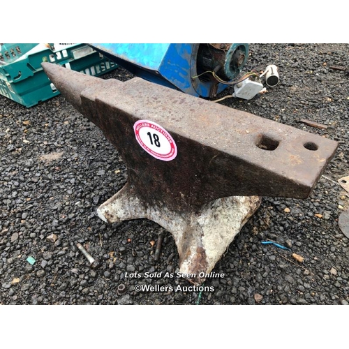 18 - STEEL ANVIL, 72CM (L) X 31CM (H) X 12.5CM (W)