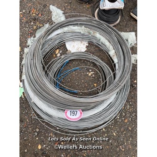 197 - QUANTITY OF GALVANISED WIRE