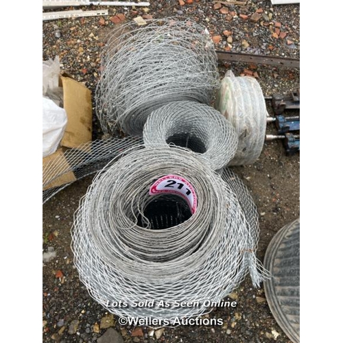 211 - 3X ROLLS OF SPANDED METAL LATH