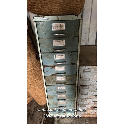 43 - 2X VINTAGE METAL FILING CABINETS, TALLEST 131CM (H)