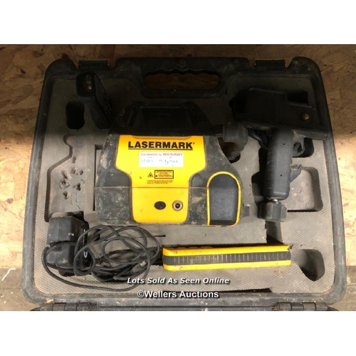 74 - LASERMARK 800 SERIES LASER LEVEL, WITH LD400 UNIVERSAL LASER DETECTOR REMOTE, IN CASE