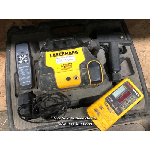 74 - LASERMARK 800 SERIES LASER LEVEL, WITH LD400 UNIVERSAL LASER DETECTOR REMOTE, IN CASE