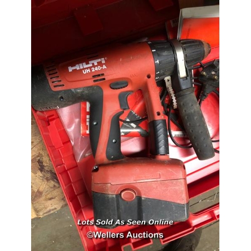 91 - HILTI UH240A HAMMER DRILL WITH BATTERY AND CHARGER, IN CASE