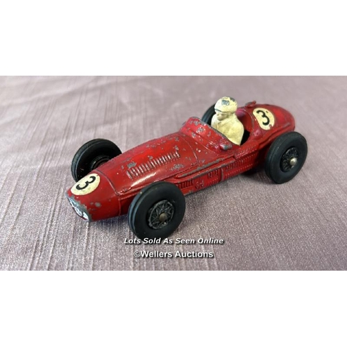 109 - THREE DINKY DIE CAST RACING CARS INCLUDING MASERATI, COOPER BRISTOL AND GORDINI