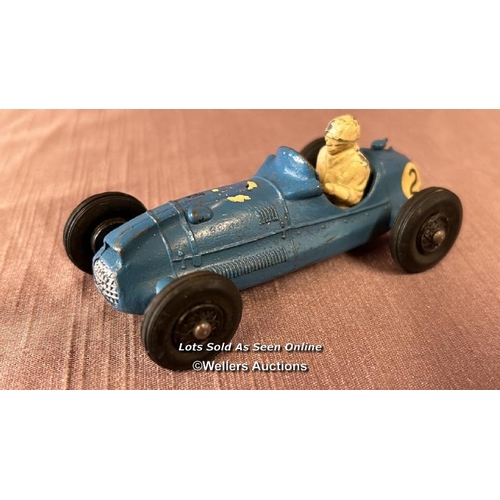 109 - THREE DINKY DIE CAST RACING CARS INCLUDING MASERATI, COOPER BRISTOL AND GORDINI