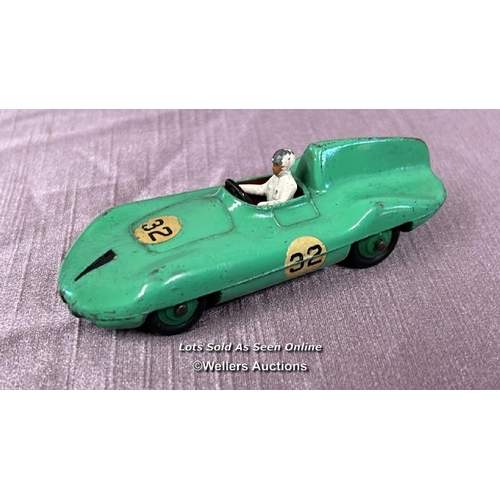 112 - THREE DINKY DIE CAST RACING CARS INCLUDING CONNAUGHT NO. 236, BRISTOL 450 NO. 163 AND ONE OTHER