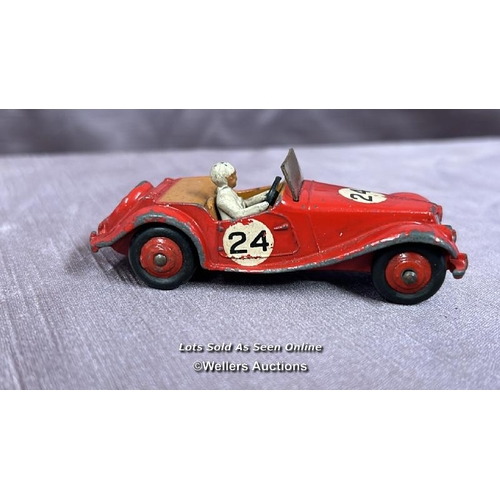 117 - TWO DINKY DIE CAST RACING CARS INCLUDING MG MIDGET NO. 108 AND AUSTIN HEALEY NO. 109