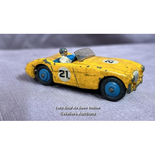 117 - TWO DINKY DIE CAST RACING CARS INCLUDING MG MIDGET NO. 108 AND AUSTIN HEALEY NO. 109