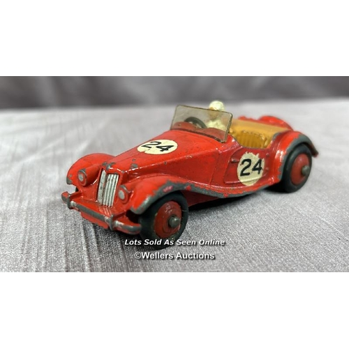 117 - TWO DINKY DIE CAST RACING CARS INCLUDING MG MIDGET NO. 108 AND AUSTIN HEALEY NO. 109