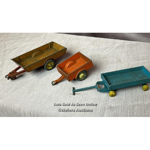 135 - FIVE ASSORTED DINKY TRAILERS INCLUDING THE B.E.V. TRUCK