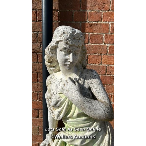 142 - MARBLE DI LATTE STATUE OF A CLASSICAL MAIDEN HEIGHT 132CM, THIS LOT IS LOCATED AWAY FROM THE AUCTION... 