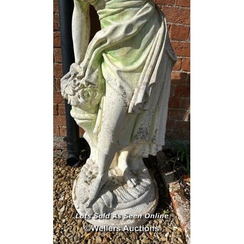 142 - MARBLE DI LATTE STATUE OF A CLASSICAL MAIDEN HEIGHT 132CM, THIS LOT IS LOCATED AWAY FROM THE AUCTION... 