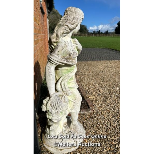 142 - MARBLE DI LATTE STATUE OF A CLASSICAL MAIDEN HEIGHT 132CM, THIS LOT IS LOCATED AWAY FROM THE AUCTION... 