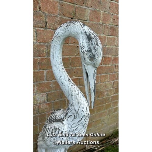 144 - 20TH CENTURY WHITE PAINTED BRONZE HERONS