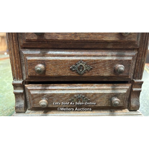 156 - STAINED PINE TABLE TOP MINIATURE CHEST