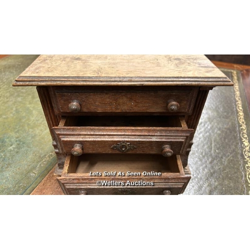 156 - STAINED PINE TABLE TOP MINIATURE CHEST