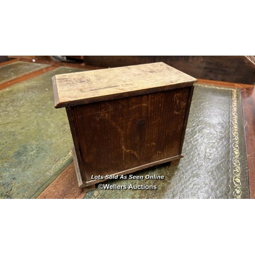 156 - STAINED PINE TABLE TOP MINIATURE CHEST